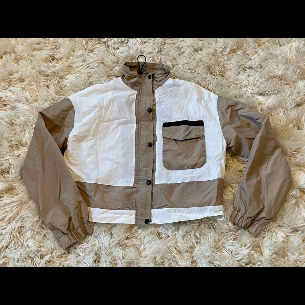 Missguided Colorblock Windbreaker Cropped Jacket